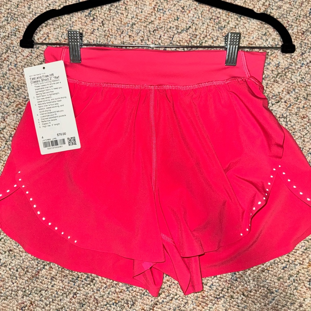 Lululemon fast and free shorts